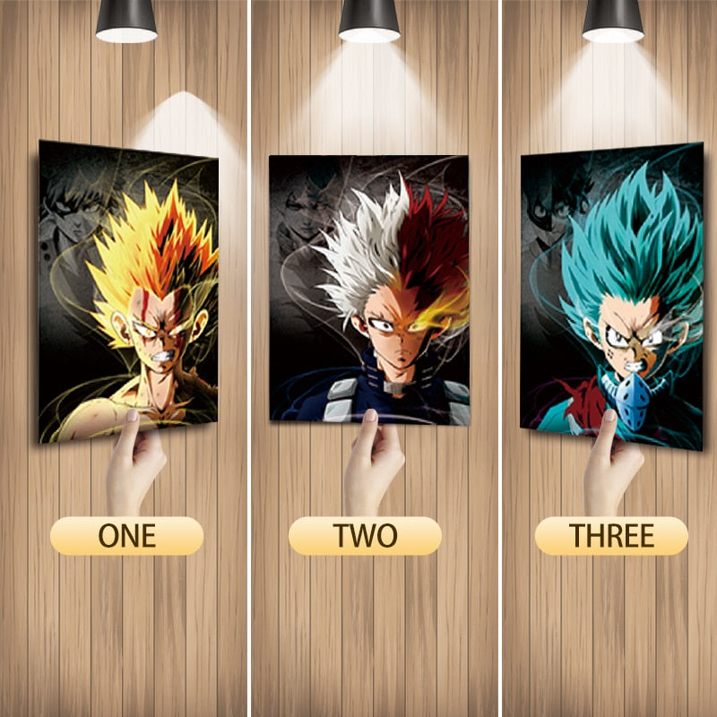 Shoto Todoroki, Izuku Midoriya, and Katsuki Bakugo 3D Lenticular Poster