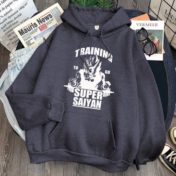 Training to Go Super Saiyan Goku Gym Hoodie