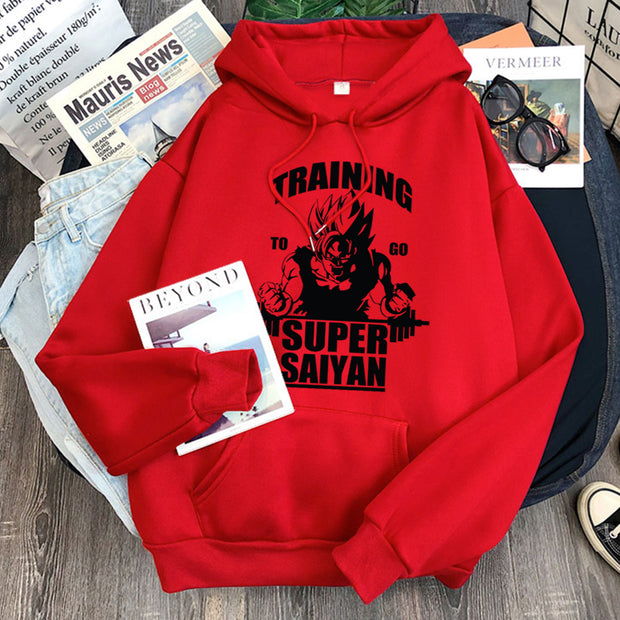 Training to Go Super Saiyan Goku Gym Hoodie