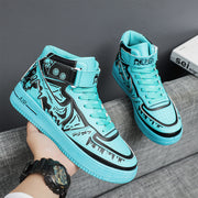 Portgas D. Ace High Top Blue Sneakers