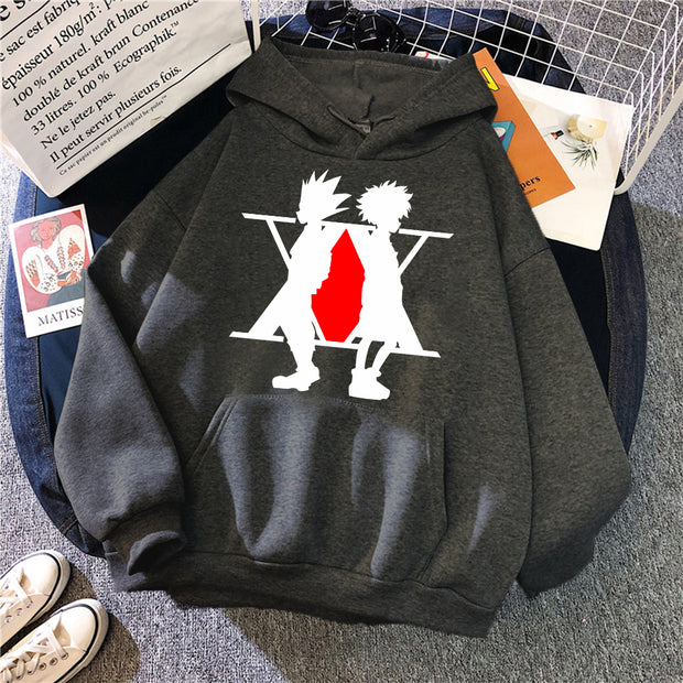 Killua and Gon Hoodie dark gray