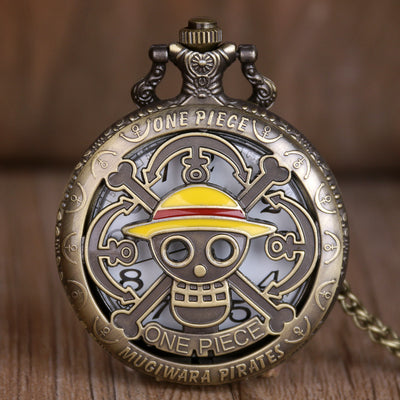 Straw Hat One Piece Pocket Watch Necklace