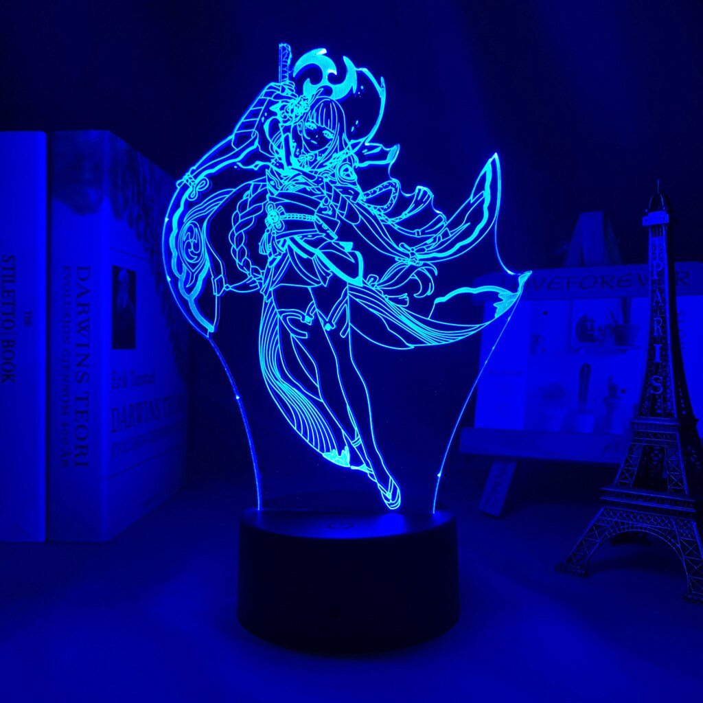 Raiden Shogun Genshin LED Night Light Lamp - islandofanime.com