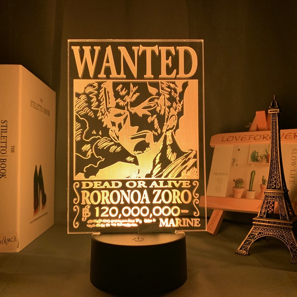 Roronoa Zoro Wanted LED Light Lamp