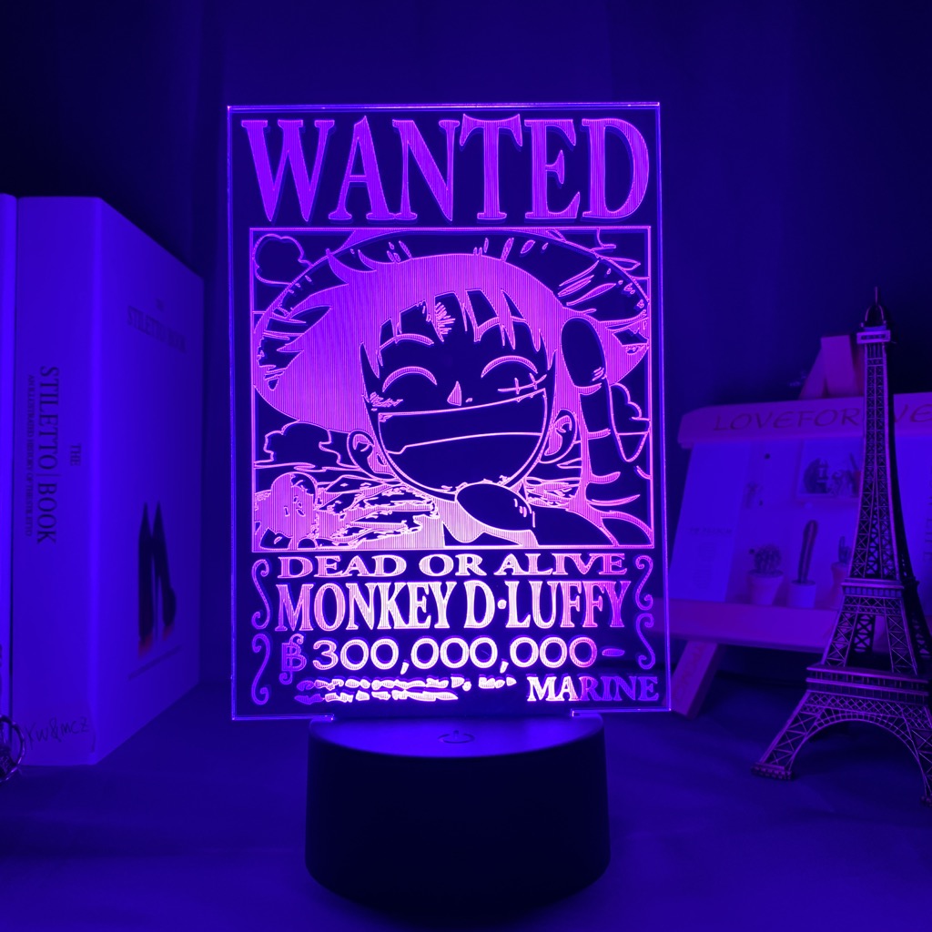 Luffy Wanted LED Light Lamp