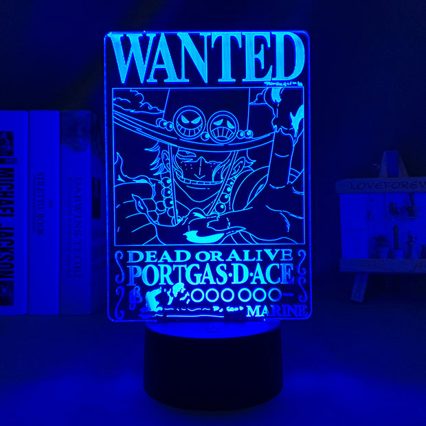 Portgas D. Ace Wanted LED Light Lamp
