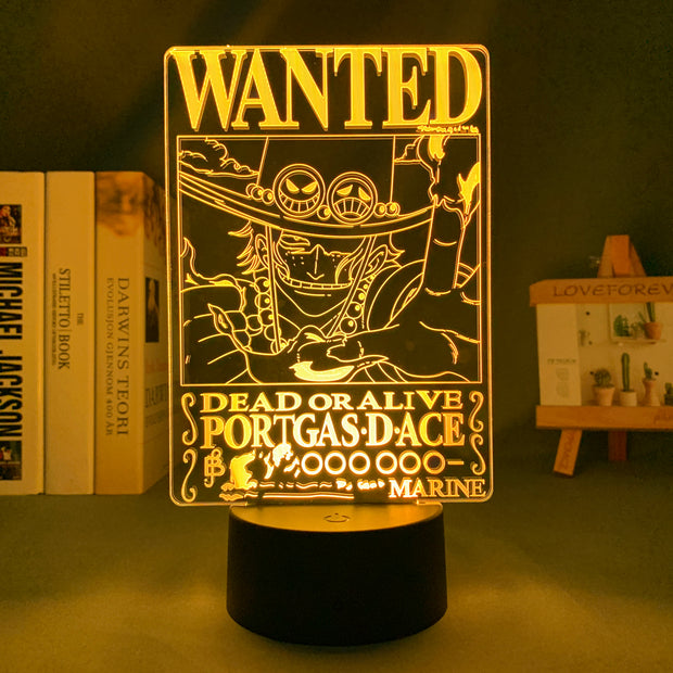 Portgas D. Ace Wanted LED Light Lamp