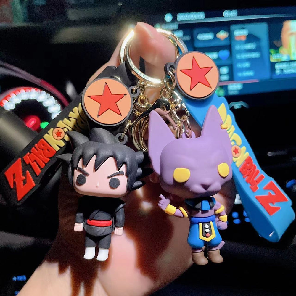 Black Goku and Beerus Keychain