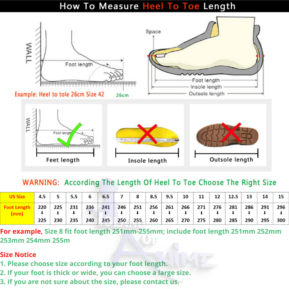 Sneakers size chart islandofanime.com