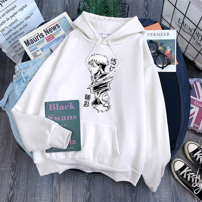 Yuji Itadori and Sukuna Hoodie white