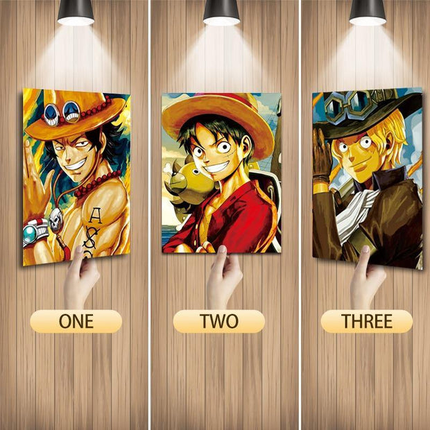 Ace Luffy Sabo – Cadre Photo 3d, Anime One Piece, Décorations Pour