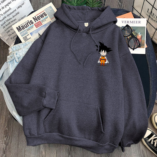 goku chibi hoodie dark gray