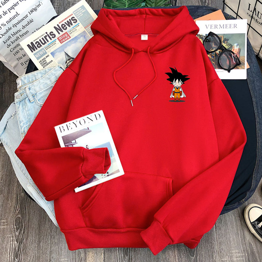 goku chibi hoodie red
