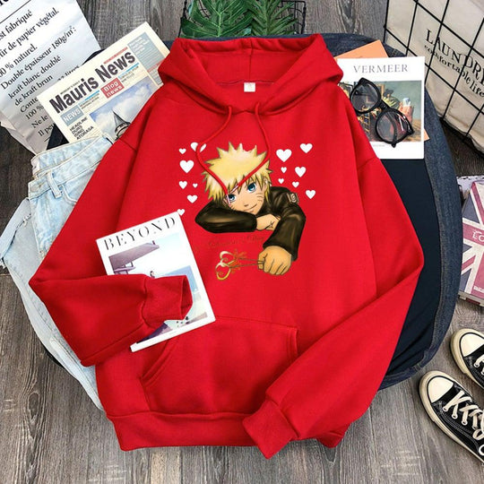 Naruto Happy Valentines Day Hoodie red