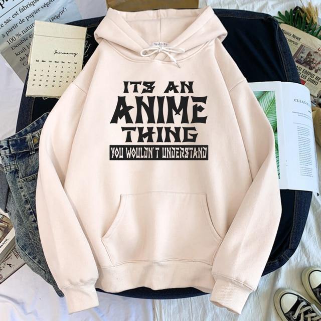 its an anime thing hoodie beige