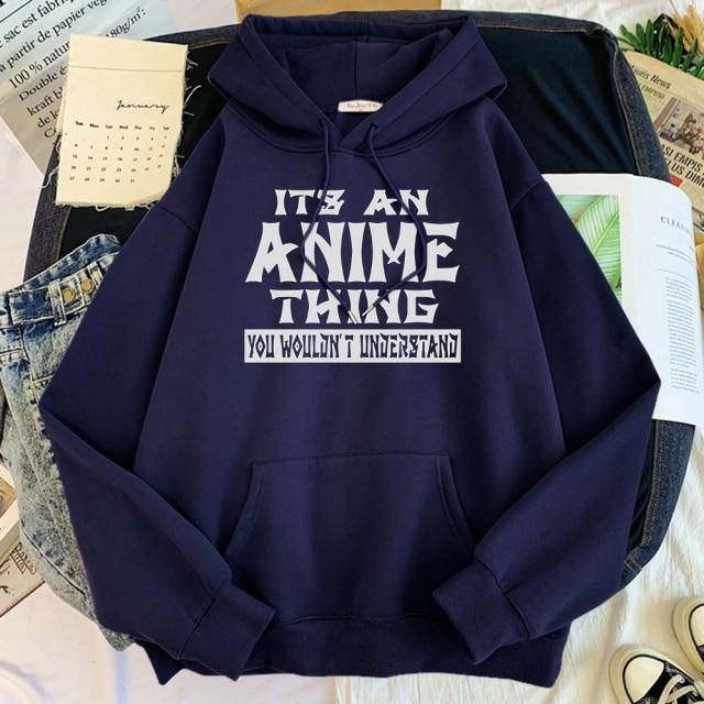 its an anime thing hoodie navy blue