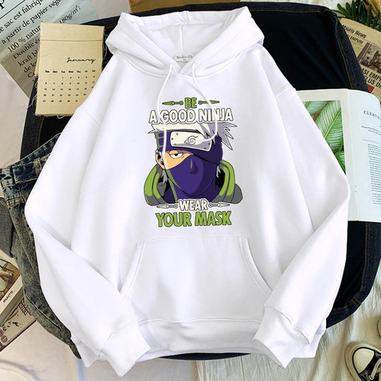 be a good ninja wear your mask hoodie white