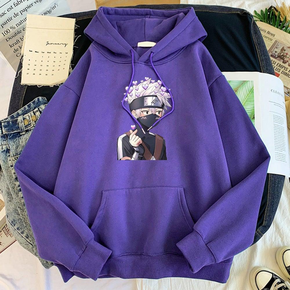 Kakashi love hoodie purple
