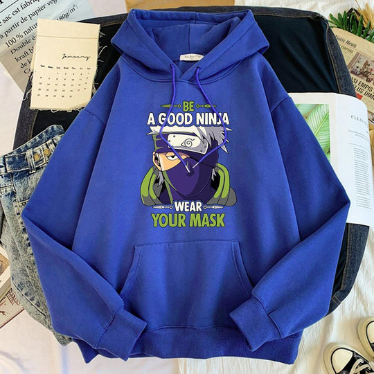 be a good ninja wear your mask hoodie blue