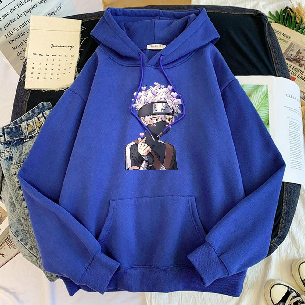 Kakashi love hoodie blue