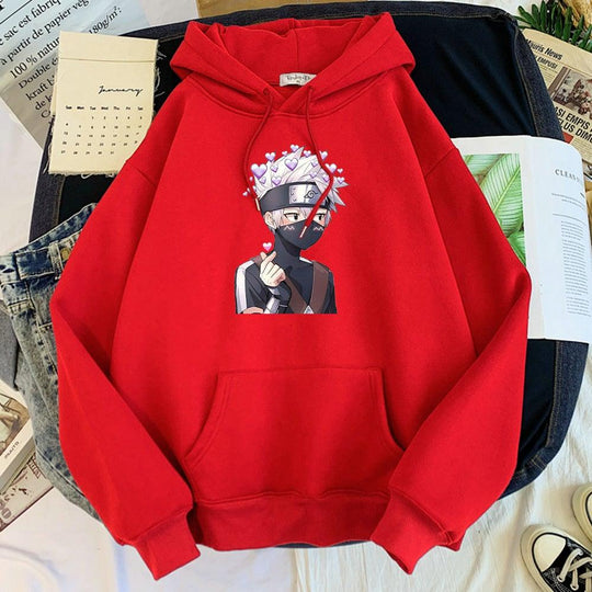 Kakashi love hoodie red