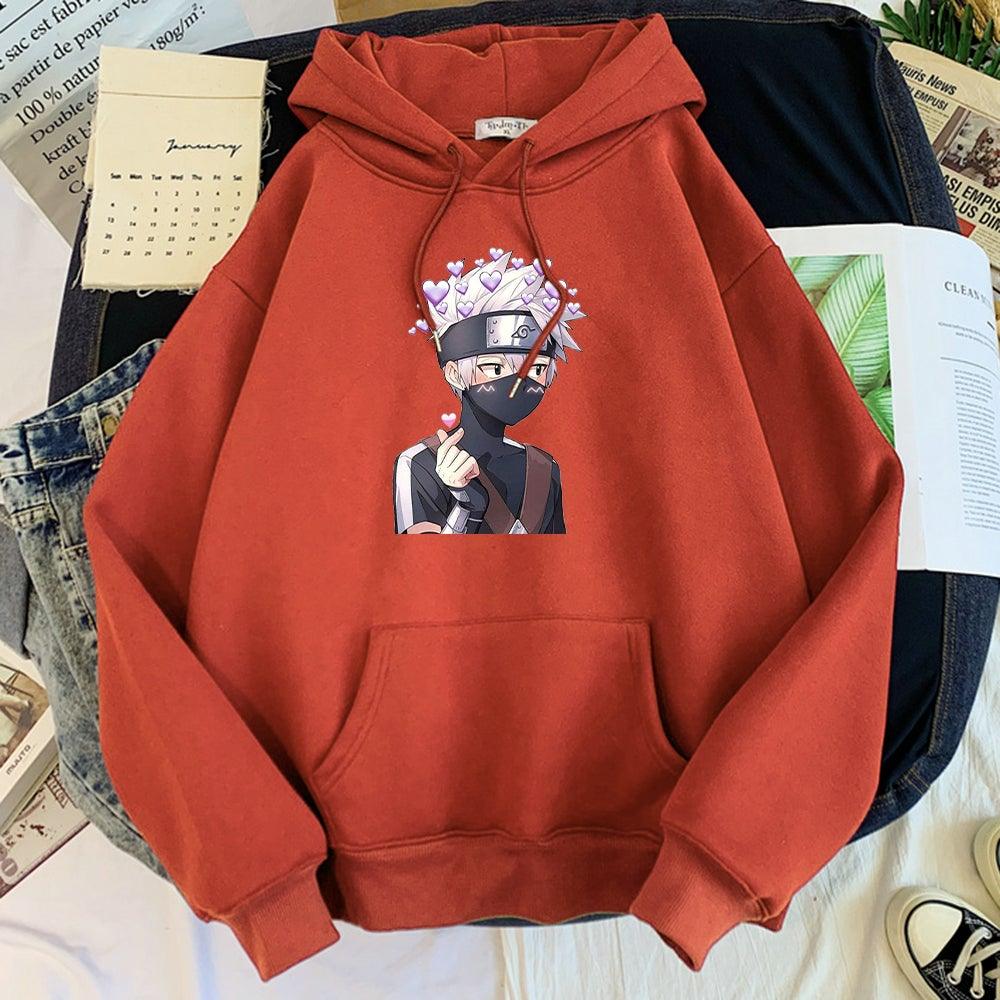 Kakashi love hoodie brick red