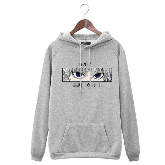 Killua Devil eye hoodie gray