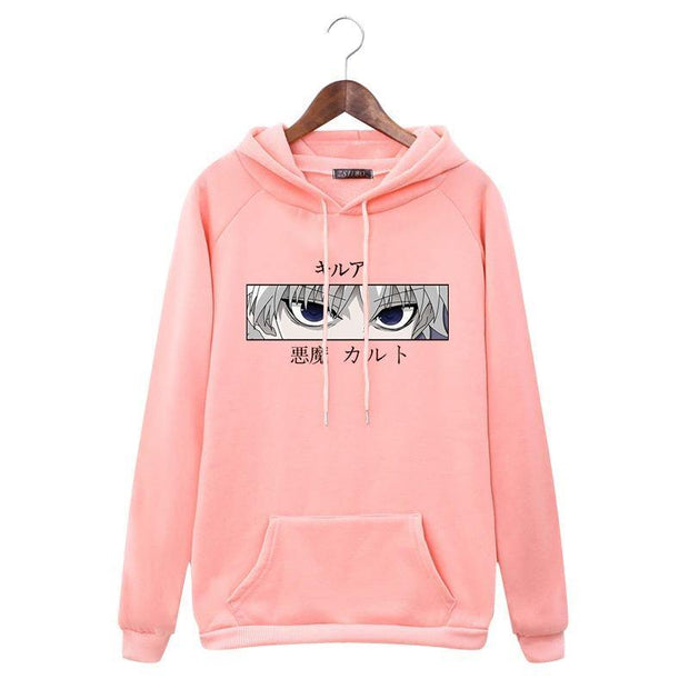 Killua Devil eye hoodie pink