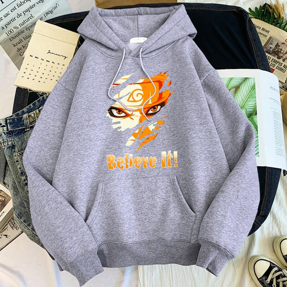 naruto dattebayo hoodie gray