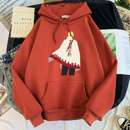 Naruto Hokage Cloak Hoodie brick red