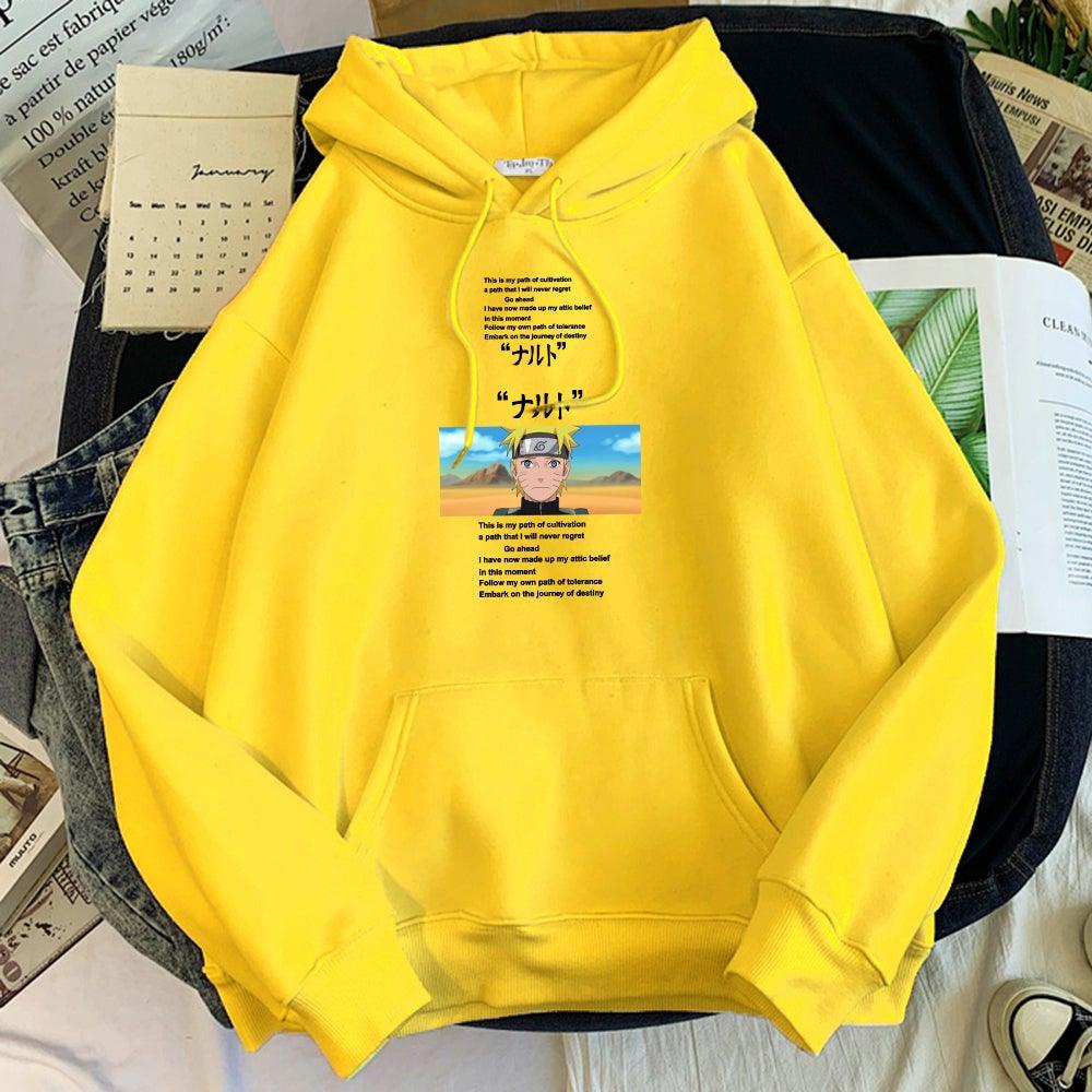 this is my path of cultivation Naruto hoodie yellow