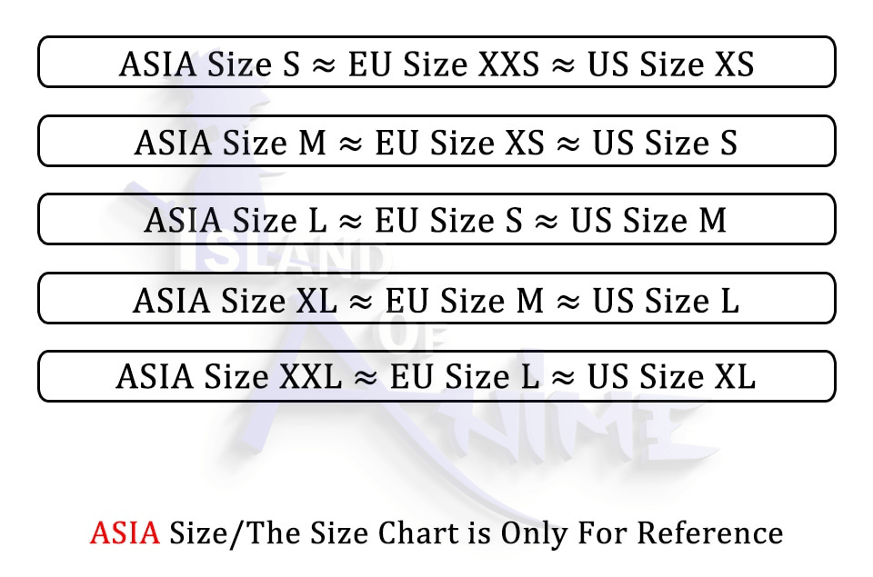 Naruto Hoodie size chart