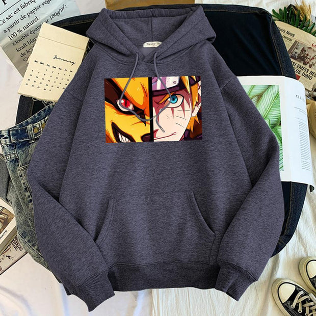 Naruto Kurama Hoodie Dark Gray