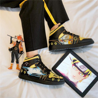 naruto shoes, naruto shoes for kids, naruto themed shoes, naruto painted shoes, quality naruto shoes, anime shoes, naruto high top sneakers