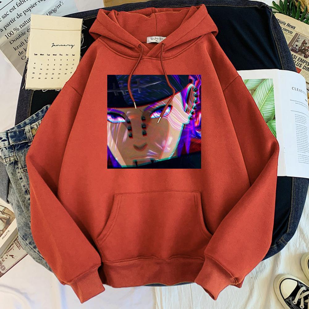 pain yahiko hoodie brick red