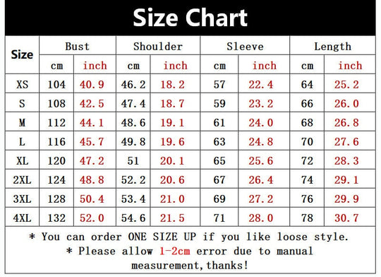 Takashi Mitsuya Hoodie size chart