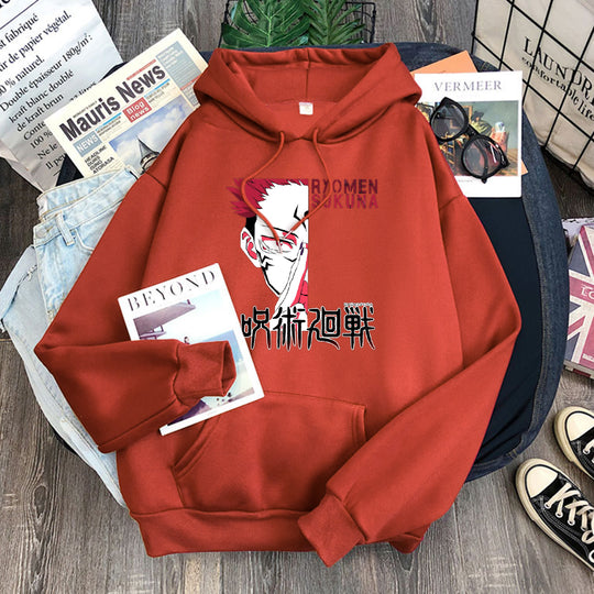 Ryomen Sukuna Hoodie brick red