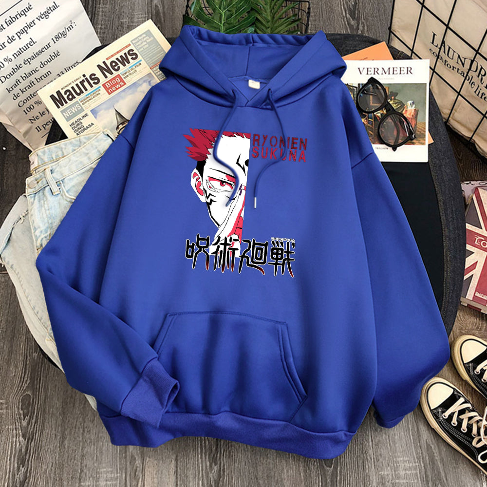 Ryomen Sukuna Hoodie blue