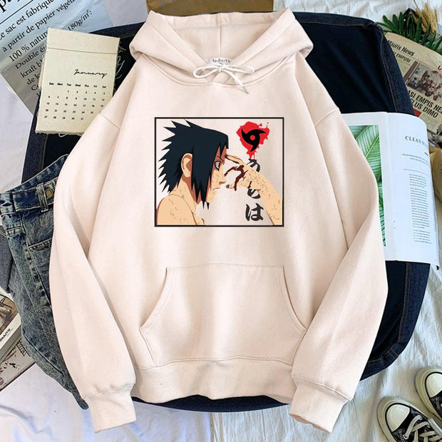 itachi uchiha death hoodie beige