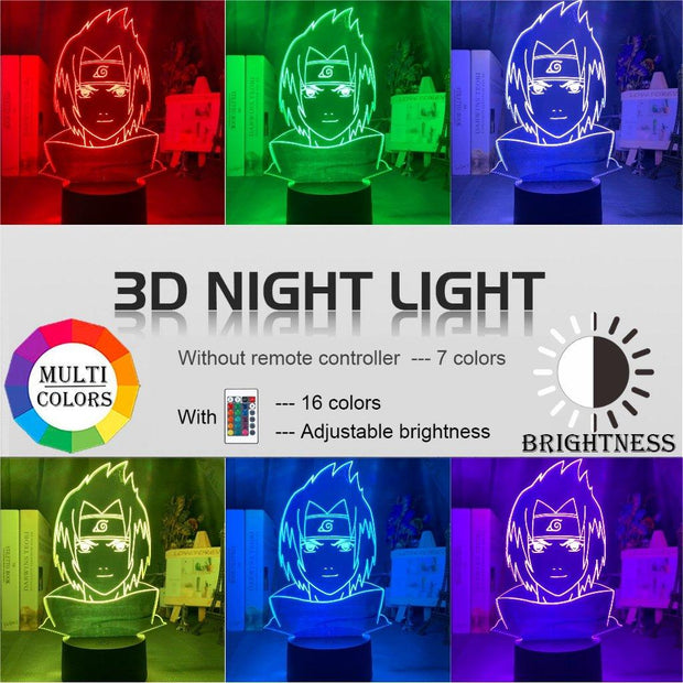Sasuke Uchiha Night light Lamp with remote control