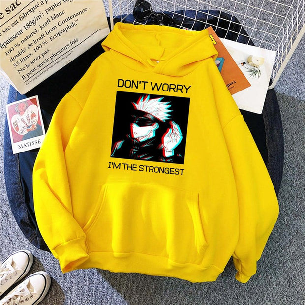 don't worry I am the strongest hoodie yellow