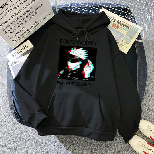 don't worry I am the strongest hoodie black 