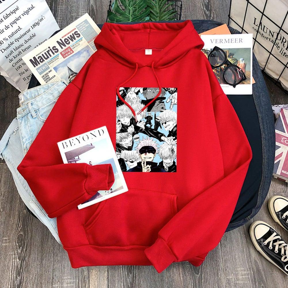 Satoru Gojo Hoodie red