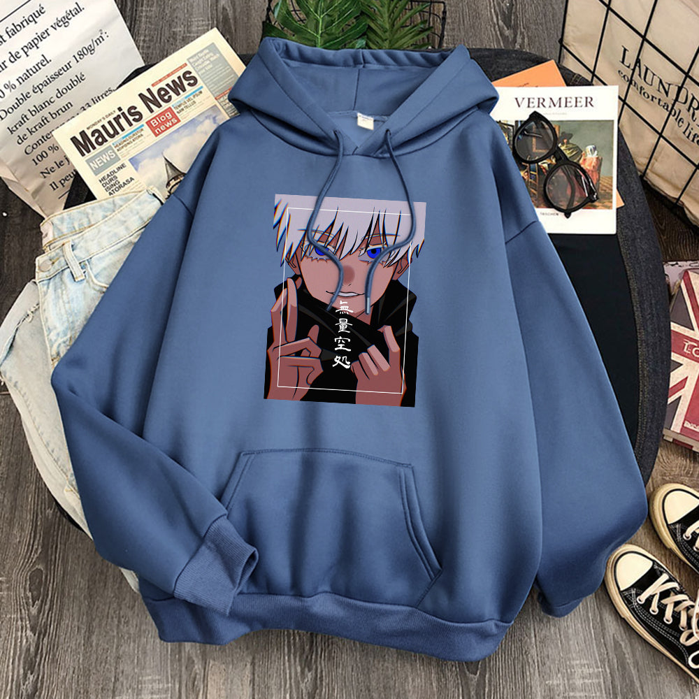 Satoru Gojo Hoodie haze blue