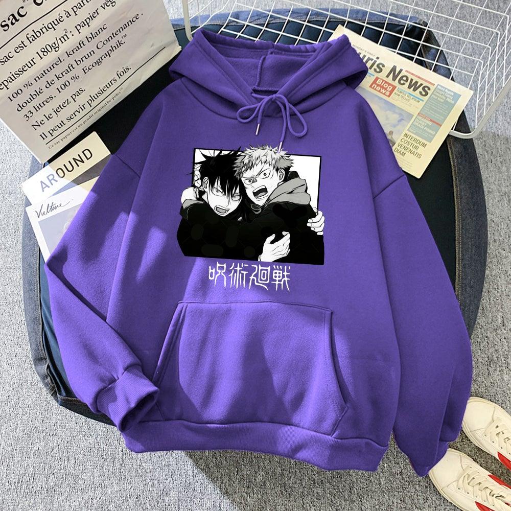 Yuji and Megumi Hoodie purple