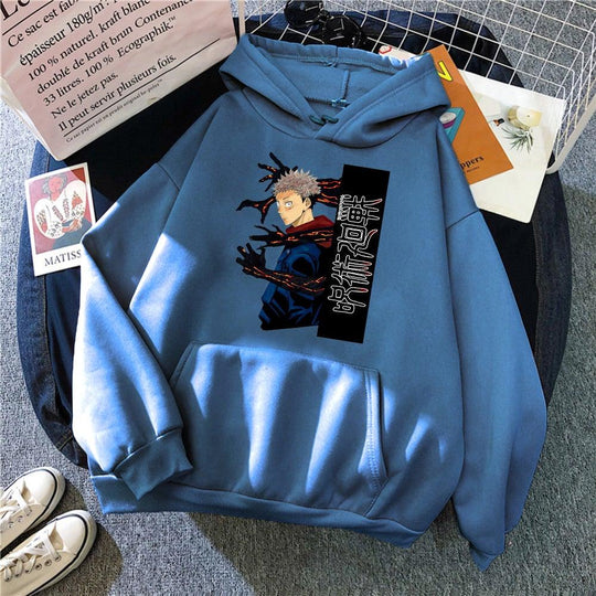 Yuji Itadori Hoodie haze blue